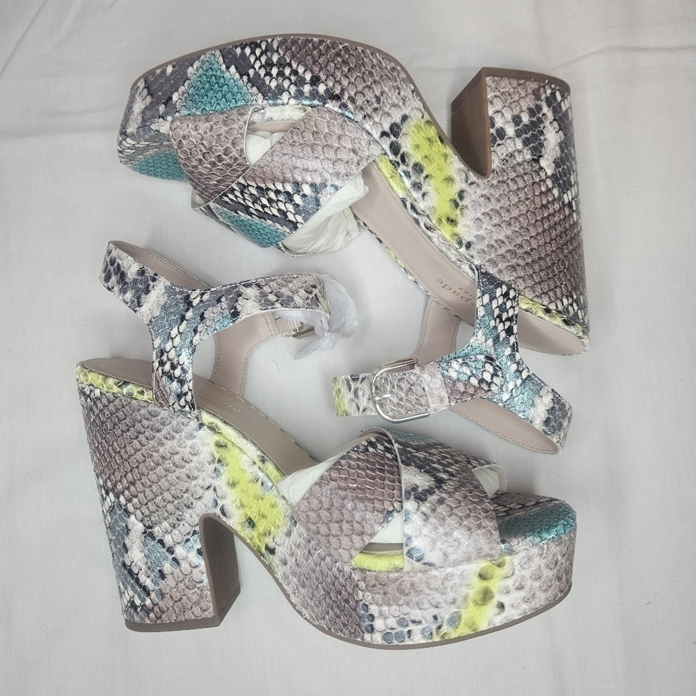 Kate Spade Grace Platform Sandals Lemon Sorbet NIB Retail $228 Sold Out - Picture 10 of 14